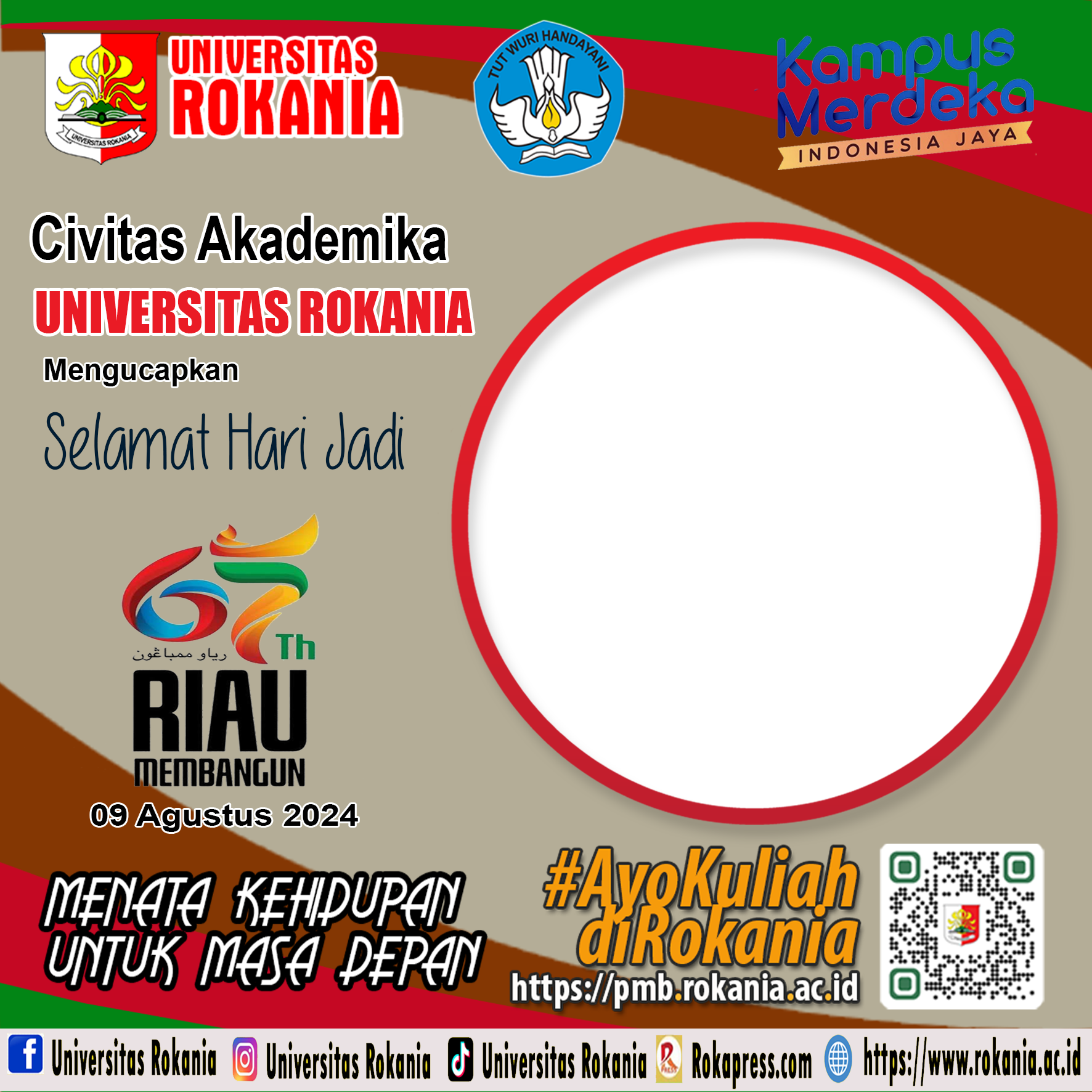 Twibon Hut Riau ke 67 tahun 2024 - Universitas Rokania