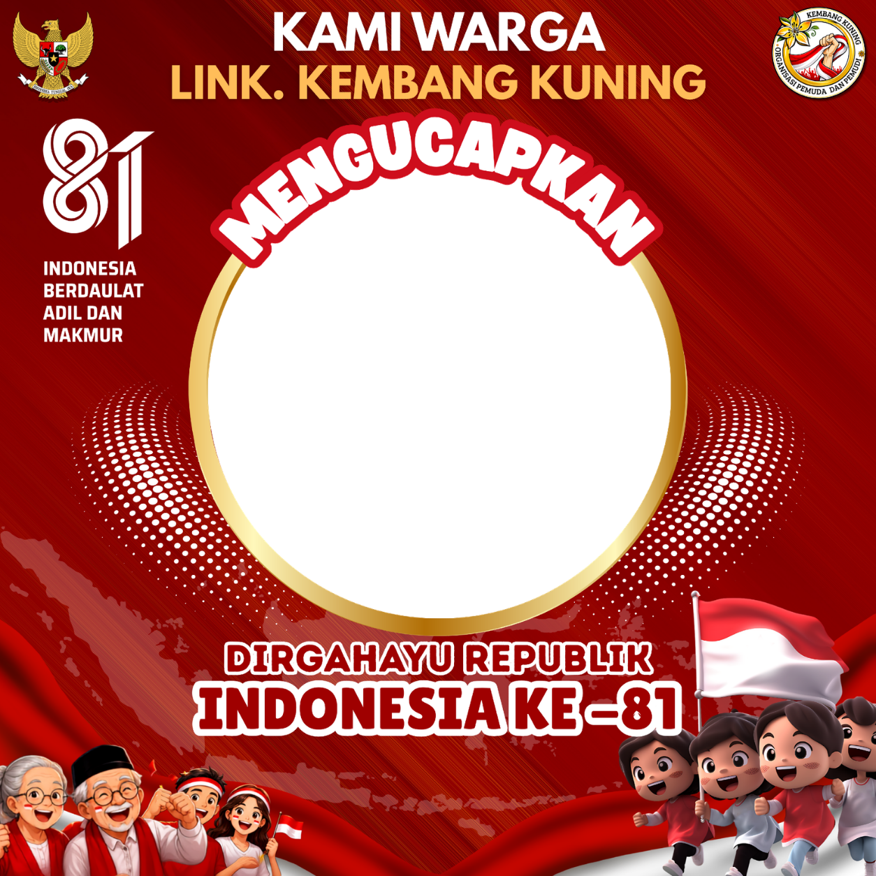 Twibon HUT RI KE-81 KEMBANG KUNING